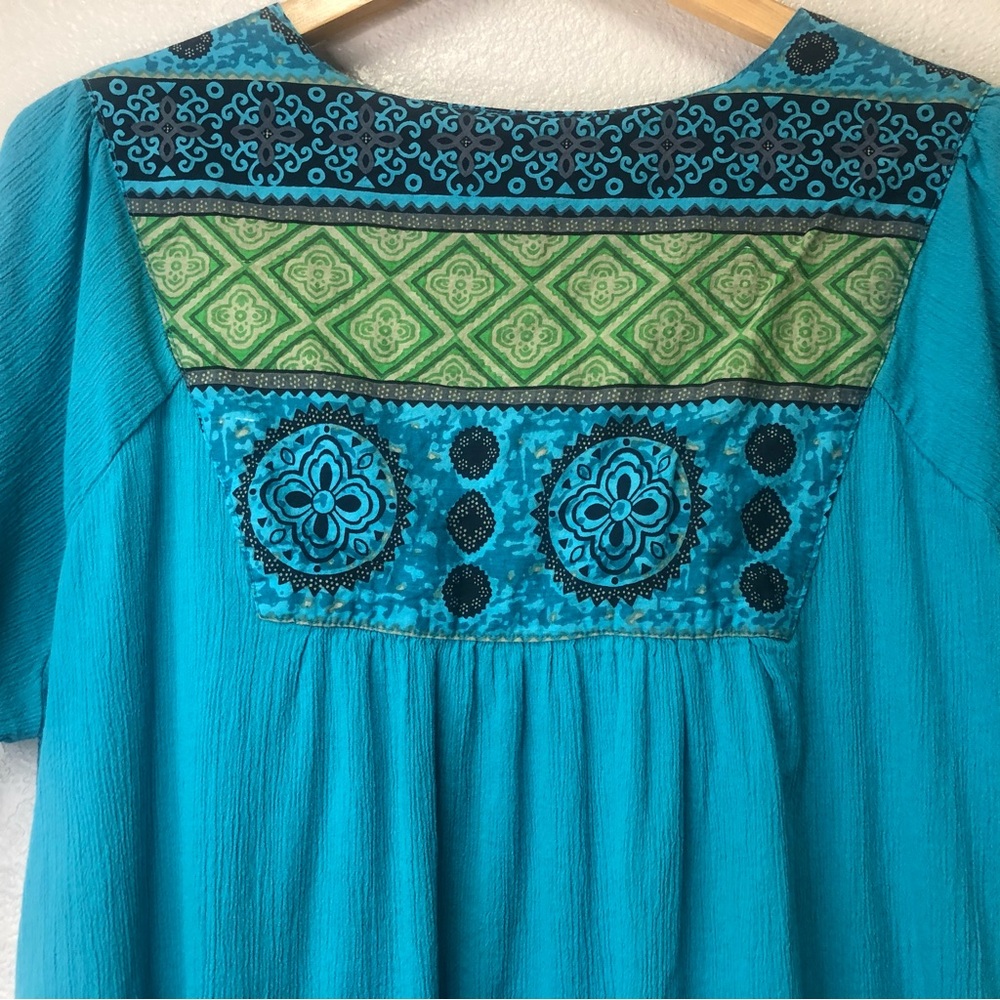 National dress cotton crinkle southwestern print boho PXL - Picture 5 of 10